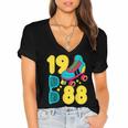 1988 Retro Raised In The 80s Old School Nostalgia Vibes Women's Jersey Short Sleeve Deep V-Neck Tshirt 1988 Retro Raised In The 80s Old School Nostalgia Vibes Women's Jersey Short Sleeve Deep V-Neck Tshirt