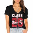 2 Sided Class Of 2026 Senior 2026 Graduation Women's Jersey Short Sleeve Deep V-Neck Tshirt