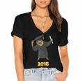 2018 Graduation Shirts Sloth Lovers For Women Teens Women's Jersey Short Sleeve Deep V-Neck Tshirt