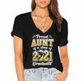 2021 Graduation Shirts For Family 2021 Graduation For Aunt Women's Jersey Short Sleeve Deep V-Neck Tshirt