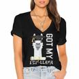 2022 Graduate Graduation For Him Her Got My Dip-Llama Women's Jersey Short Sleeve Deep V-Neck Tshirt