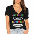 2nd Grade Graduation Shirt 2nd Grade Done Summer Loading Women's Jersey Short Sleeve Deep V-Neck Tshirt