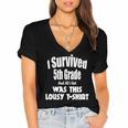 5th Fifth Grade Graduation Shirt Boy Girl Graduate Education Women's Jersey Short Sleeve Deep V-Neck Tshirt