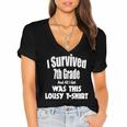 7th Seven Grade Graduation Shirt Boy Girl Graduate Education Women's Jersey Short Sleeve Deep V-Neck Tshirt
