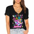 80's Baby 90's Made Me 1980s 1990s Nostalgia Retro Party Women's Jersey Short Sleeve Deep V-Neck Tshirt