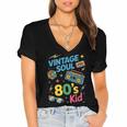 80’s Kid Nostalgia Retro Music Lover Retro 1980s Throwback Women's Jersey Short Sleeve Deep V-Neck Tshirt 80’s Kid Nostalgia Retro Music Lover Retro 1980s Throwback Women's Jersey Short Sleeve Deep V-Neck Tshirt