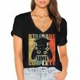 8th Grade Level Complete Gamer Class Of 2024 Graduation Women's Jersey Short Sleeve Deep V-Neck Tshirt