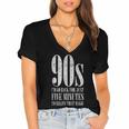 The 90s I'd Go Back For Five Minutes Nostalgia Quote Women's Jersey Short Sleeve Deep V-Neck Tshirt