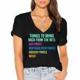 90's Lover Nineties 1990's Born Nostalgia Politics Women's Jersey Short Sleeve Deep V-Neck Tshirt