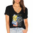 90s Retro Cassette And Walkman Nostalgia Graphic Tee Women's Jersey Short Sleeve Deep V-Neck Tshirt