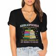 Abibliophobia Bibliophilia Abibliophobia Book Lovers Women's Jersey Short Sleeve Deep V-Neck Tshirt