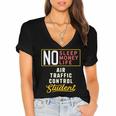Air Traffic Control Major Student Shirt Graduation Women's Jersey Short Sleeve Deep V-Neck Tshirt
