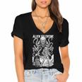 Alien Valentine Science Fiction Vintage Comic Book Women's Jersey Short Sleeve Deep V-Neck Tshirt
