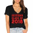 & Red Class Of 2018 Senior GraduationShirt Women's Jersey Short Sleeve Deep V-Neck Tshirt