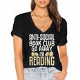 Anti Social Book Club Go Away I'm Reading Women's Jersey Short Sleeve Deep V-Neck Tshirt