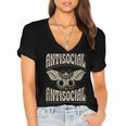 Antisocial Butterfly Quote Socially Selective Introvert Women's Jersey Short Sleeve Deep V-Neck Tshirt