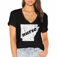 Arkansas Nursing Nurse Graduation Women's Jersey Short Sleeve Deep V-Neck Tshirt