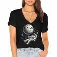 Astronaut Aesthetic Holding Moon Balloon Planets Introvert Women's Jersey Short Sleeve Deep V-Neck Tshirt Astronaut Aesthetic Holding Moon Balloon Planets Introvert Women's Jersey Short Sleeve Deep V-Neck Tshirt
