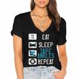 Athletic Trainer Eat Sleep Tape Ankles Graduation Women's Jersey Short Sleeve Deep V-Neck Tshirt