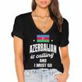 Azerbaijan Lover Saying Azeri Nostalgia Women's Jersey Short Sleeve Deep V-Neck Tshirt