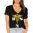 Bachelor Of Science Nursing Graduation Women's Jersey Short Sleeve Deep V-Neck Tshirt