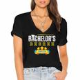 Bachelors Degree Graduation Senior Celebration Grad Party Women's Jersey Short Sleeve Deep V-Neck Tshirt