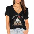 Banned Books Week Read Reading Book Lover Librarian Women's Jersey Short Sleeve Deep V-Neck Tshirt
