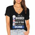 Barber Stylist Barber College Graduation Women's Jersey Short Sleeve Deep V-Neck Tshirt