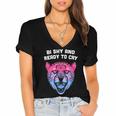 Bi Shy And Ready To Cry Bisexual Introvert Bi Pride Women's Jersey Short Sleeve Deep V-Neck Tshirt Bi Shy And Ready To Cry Bisexual Introvert Bi Pride Women's Jersey Short Sleeve Deep V-Neck Tshirt