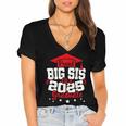 Big Sis Of a 2025 Graduate Class Senior Graduation Grad 25 Women's Jersey Short Sleeve Deep V-Neck Tshirt