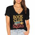 Book Club Squad Women's Jersey Short Sleeve Deep V-Neck Tshirt