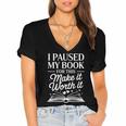 Book Lover Reading Quote For Reading Teacher Women's Jersey Short Sleeve Deep V-Neck Tshirt