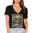 Book Reader Vintage Bookworm Retro Book Lover Women's Jersey Short Sleeve Deep V-Neck Tshirt