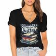 Bookmarks Are For Quitters Reading Quote Book Lover Women's Jersey Short Sleeve Deep V-Neck Tshirt Bookmarks Are For Quitters Reading Quote Book Lover Women's Jersey Short Sleeve Deep V-Neck Tshirt