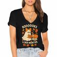 Books And BER Months Fall Librarian Reading Halloween Women's Jersey Short Sleeve Deep V-Neck Tshirt Books And BER Months Fall Librarian Reading Halloween Women's Jersey Short Sleeve Deep V-Neck Tshirt