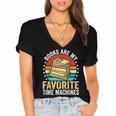 Books Are My Favorite Time Machines Women's Jersey Short Sleeve Deep V-Neck Tshirt
