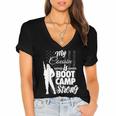 Boot Camp Graduation Military Cousin Support Tee Women's Jersey Short Sleeve Deep V-Neck Tshirt