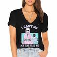 I Can't Go My Cat Said No Introvert Anxiety Cat Lover Women's Jersey Short Sleeve Deep V-Neck Tshirt
