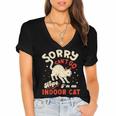 Cat Lover Sorry Cant Go Im An Indoor Introvert Cat Mom Women's Jersey Short Sleeve Deep V-Neck Tshirt Cat Lover Sorry Cant Go Im An Indoor Introvert Cat Mom Women's Jersey Short Sleeve Deep V-Neck Tshirt
