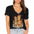 Cats Reading Books Christmas Tree Women's Jersey Short Sleeve Deep V-Neck Tshirt Cats Reading Books Christmas Tree Women's Jersey Short Sleeve Deep V-Neck Tshirt