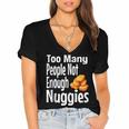 Chicken Nugget Saying Introvert Nuggie Foodie Food Women's Jersey Short Sleeve Deep V-Neck Tshirt Chicken Nugget Saying Introvert Nuggie Foodie Food Women's Jersey Short Sleeve Deep V-Neck Tshirt
