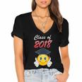 Class Of 2018 Graduation Grad For Her Tee Shirt Women's Jersey Short Sleeve Deep V-Neck Tshirt