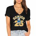 Class Of 2025 Senior 2025 Graduation Senior Boys Girls Women's Jersey Short Sleeve Deep V-Neck Tshirt
