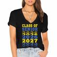 Class Of 2026 2027 Senior Graduation Students Women's Jersey Short Sleeve Deep V-Neck Tshirt