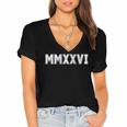 Class Of 2026 MMXXVI Vintage Freshman 2026 Senior Graduation Women's Jersey Short Sleeve Deep V-Neck Tshirt