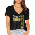 Class Of 2026 Senior 26 High School Graduation -Gold Women's Jersey Short Sleeve Deep V-Neck Tshirt