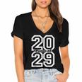 Class Of 2029 Graduating School Class Of 2029 Graduation Women's Jersey Short Sleeve Deep V-Neck Tshirt