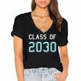 Class Of 2030 Graduation T-Shirt Women's Jersey Short Sleeve Deep V-Neck Tshirt