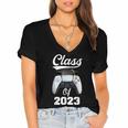 Class Of Gamer 2023 Shirt Graduation Game Boy Graduate Women's Jersey Short Sleeve Deep V-Neck Tshirt