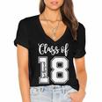 Class Of Two Thousand 18 Shirt Graduation T-Shirt Women's Jersey Short Sleeve Deep V-Neck Tshirt